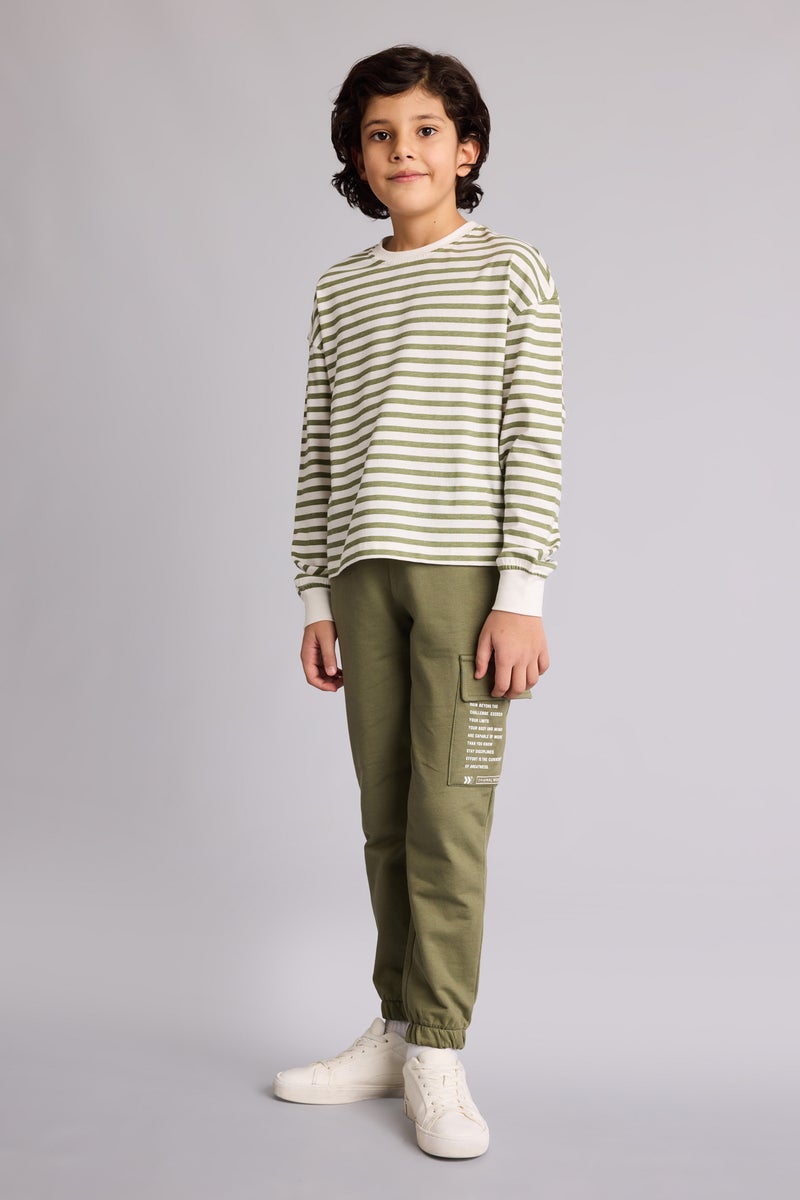 DeFacto Green Boy Boy Regular Fit Slogan Print Sweatpants Casual - Image 1